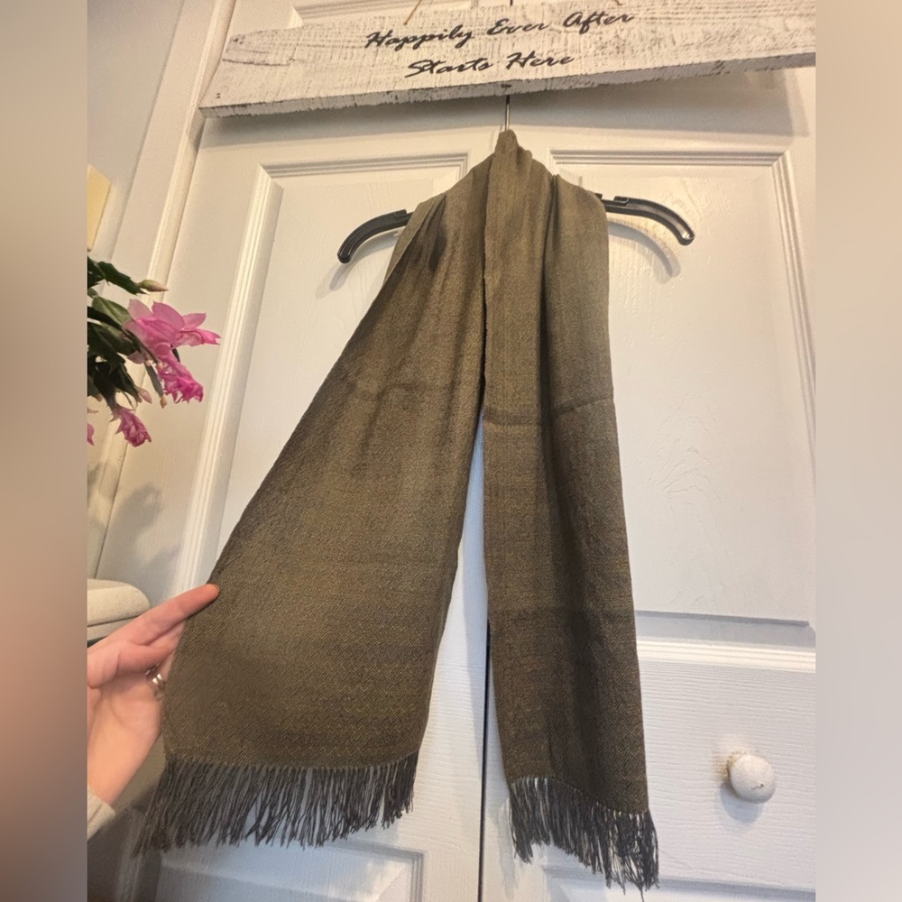 Quality Wool and Cashmere Blend Women’s Brown Scarf